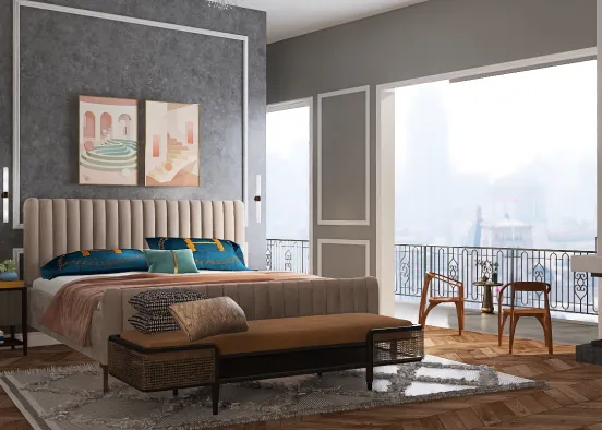 Loft Style Master Bedroom  Design Rendering