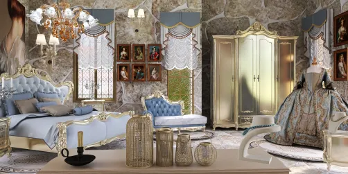 “Azure Majesty Chamber” Medieval Bedrm