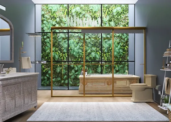 aesthetic cottagecore bathroom Design Rendering