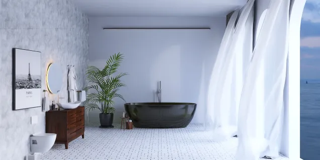 Minimalistic style bathroom  - Spacious bathroom 
