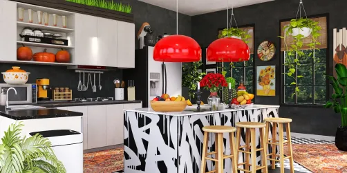 White, Black, and Grey Kitchen 🤍🖤🩶🧡