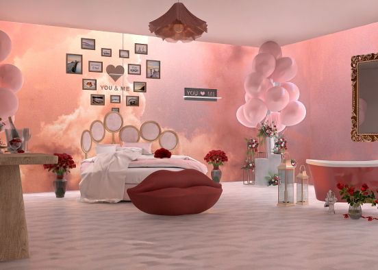 Valentine Bedroom  Design Rendering