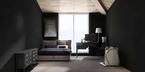 Black bed room