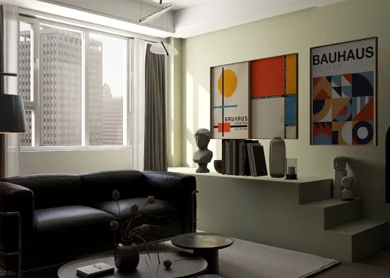 Bauhaus interior. Design Rendering