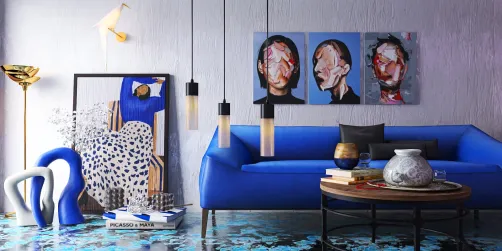 Blue living room idea 💡