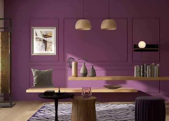 Purple Interior Design Rendering