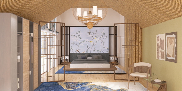 Japandi style bedroom 