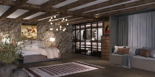 Rammed Earth Bedroom...
