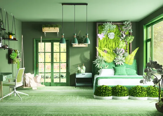 Cozy green garden room 🌱🪴🐸 Design Rendering