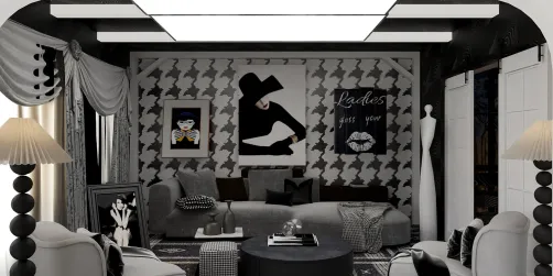 Monochrome Chic Lounge; Design#10
