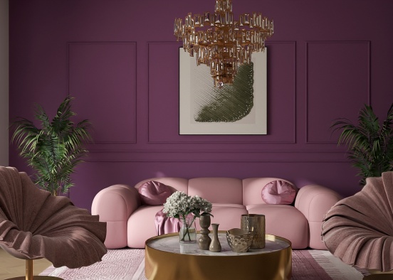 Lavender Livingroom Design Rendering