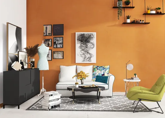 Orange Wall 🟠 Design Rendering