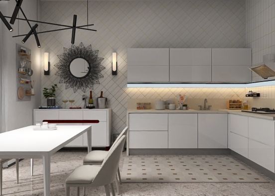 a white kitchen give you different energy...☕🤍 Design Rendering
