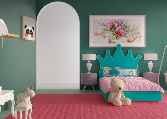 Pretty Princess Room Design Rendering