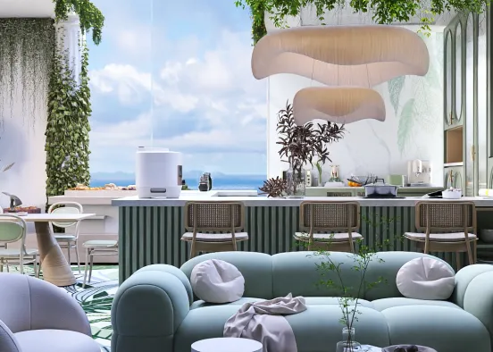# Open kitchen Renderização de Design