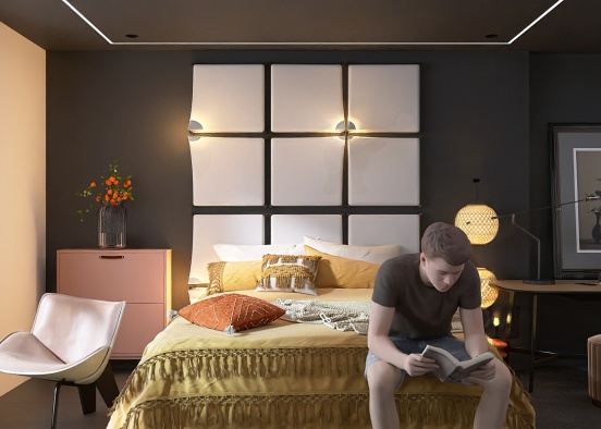 Peach bedroom idea 💡 Design Rendering