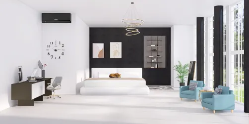 quarto preto e branco.