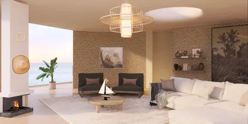 Malibu beach house living room 