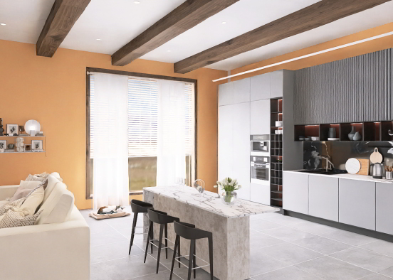 minimalist kitchen  Design Rendering