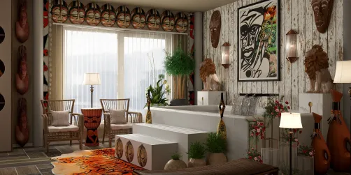 African themed bath 