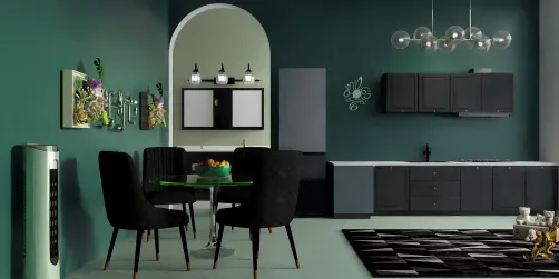 Kitchen + dining room💚🖤