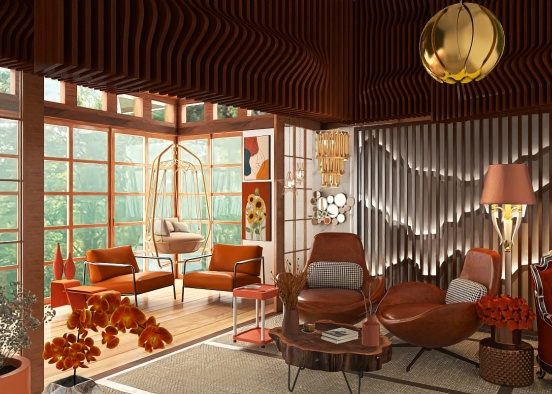 Living room&balcony zy Design Rendering