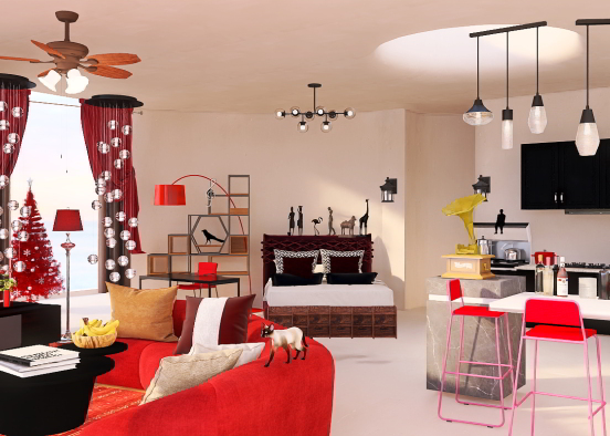 Red And Black Room 🖤❤️🖤❤️ Design Rendering