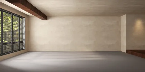 empty interior space showcasing a minimalistic design with natural light, featuring a modern aesthetic and a focus on open floor plan principles, utilizing Homestyler’s real-time 3D rendering feature for accurate design visualization.