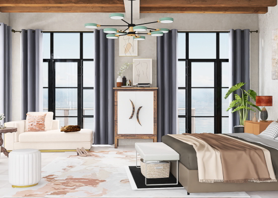 Ocean view Bedroom  Design Rendering