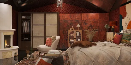 Dormitorio acogedor geométrico
