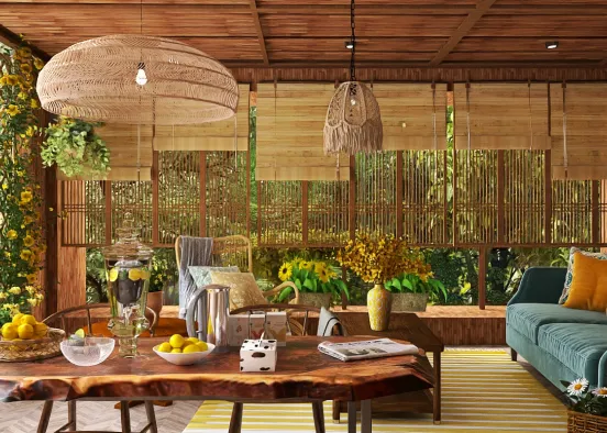 # Lemons and Flowers  Renderização de Design
