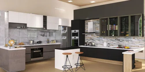 Kitchen area of previous made living room 