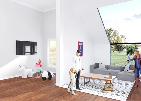 Living room/kid room Design Rendering