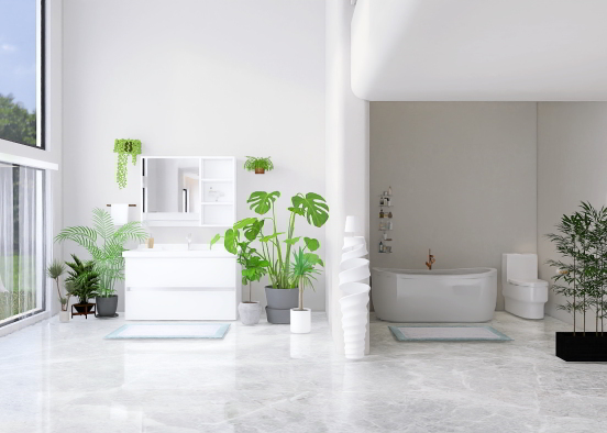 Greenery Bathroom Design Rendering