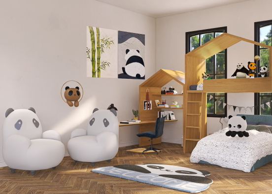 Panda kids room￼ Design Rendering