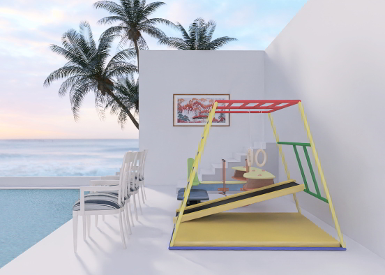 Family Pool Party Space Design Rendering