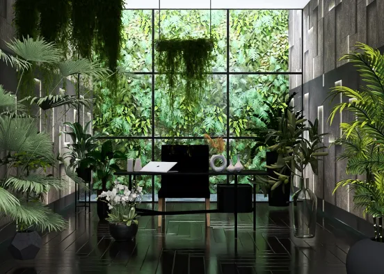 Tropical Office Design Rendering
