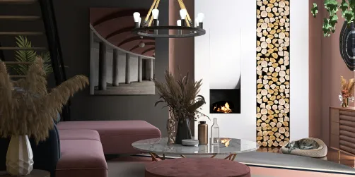 living and fireplace