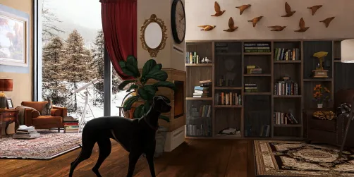 Antique home library
