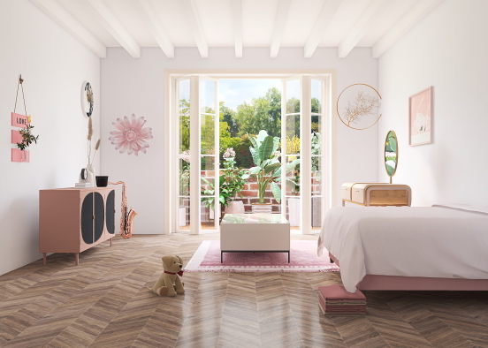 Pink blossom bedroom  Design Rendering