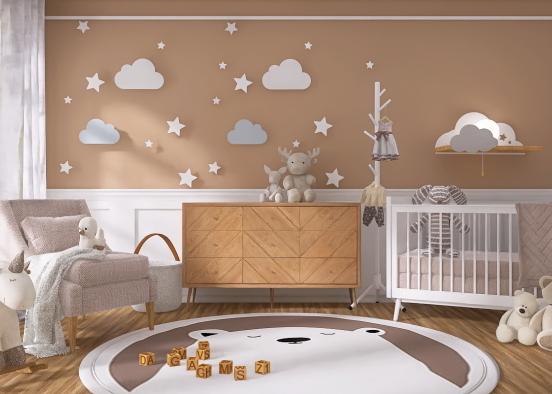 Baby’s room simple🤎🤍 Design Rendering