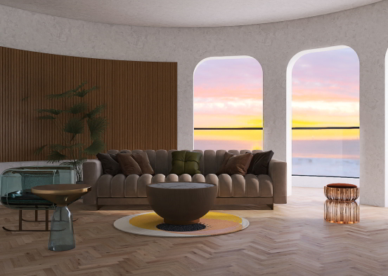 Contemporary Tropical Living Design Rendering