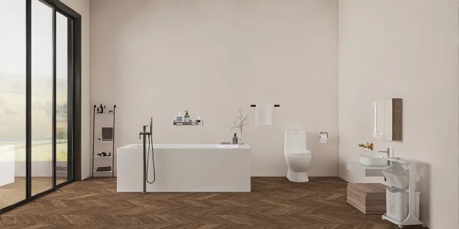 a bathroom with a sink, toilet and bathtub 