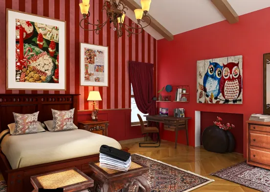 # Vintage in red Renderização de Design