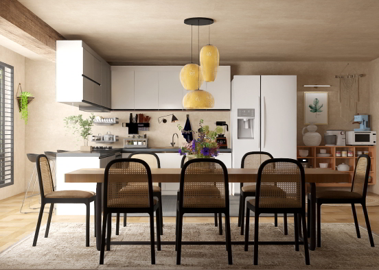 Kitchen and dining  Design Rendering