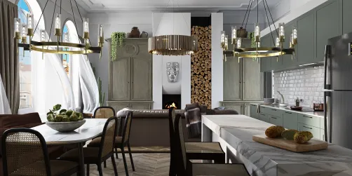 Living Dining Kitchen