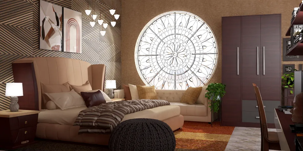 a large room with a large clock on the wall 