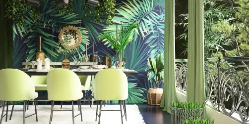 💚Dining room with a beautiful view 