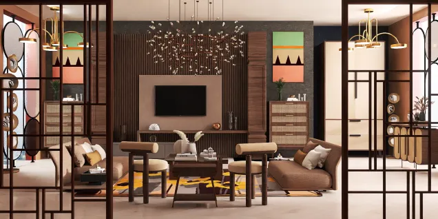 I love brown neutral colours for living areas 