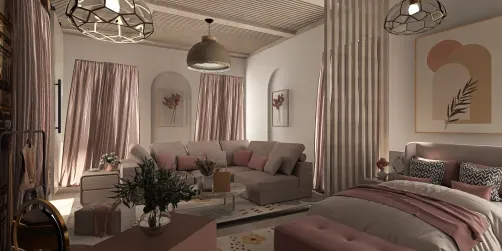 Elegant Living and Bedroom Combo